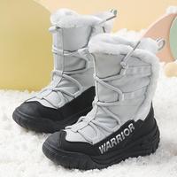 回力 1927 加绒加厚儿童高筒棉靴厚底耐磨魔术贴户外保暖童鞋