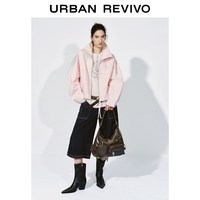 UR UR2026春季新款女装潮流晕染手绘立领超宽松外套UYV160002 雾粉印花 (偏宽松) M