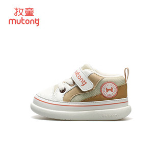 牧童童鞋步前鞋春秋款宝宝鞋女软底婴儿鞋男童透气面包鞋网面学步鞋 橡果咖 17 鞋内长13.0cm