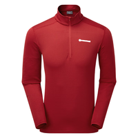 MONTANE盟泰恩PROTIUM LITE男半拉链户外时尚抓绒衣轻薄透气舒适修身打底 ACER RED 桃芯红