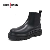 MINNETONKA 秋冬新品烟筒靴女厚底切尔西英伦风短靴