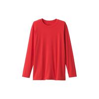 無印良品 MUJI 男式棉冬季圆领长袖T恤打底衫肌底衣 秋衣 保暖内衣 FA18YC3A 红色 M