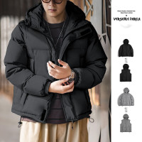 马登 【一衣两穿｜秒变马甲】山系可拆卸羽绒服面包服机能连帽背心男士工装外套 炭黑色