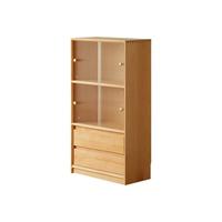  盼居 防尘 榉木书柜 移门 抽屉