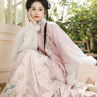 移动端：重回汉唐 新中式马面裙 秋冬明制汉服女款 圆领对襟袄