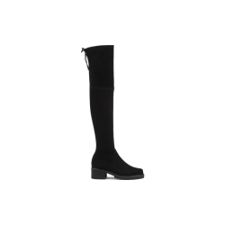 STUART WEITZMAN SW FLANNERY 羊皮圆头粗跟长筒过膝靴