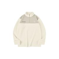 乔丹山神加绒卫衣男外套polartec冬季保暖冲锋户外运动休闲抓绒内胆 奶油白/沙蓬灰 丨P 200丨科技吊牌有误，介意慎拍 XL