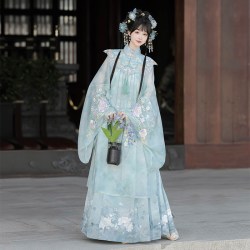 原创明制云肩汉服 玉指捻_茉莉花语  秋冬长衫马面裙古装