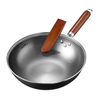 PLUS会员：美的 铁锅炒锅 32cm健康0涂层