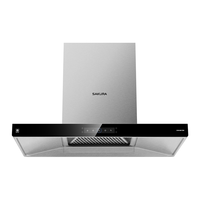 樱花油烟机家用23立方大吸力顶吸式智能体感自清洗双层净滤油网