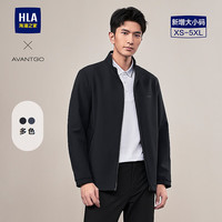 海澜之家 夹克男轻商务经典系列印花弹力大码纯色外套男HWJAW1W018A-W3 藏青30
