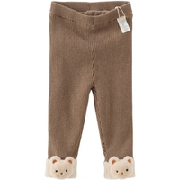 戴维贝拉（DAVE＆BELLA）男童毛线裤加绒儿童长裤冬装小童休闲裤男宝宝童裤幼儿裤子 卡其色 110cm（身高100-110cm）