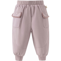 戴维贝拉（DAVE＆BELLA）2024男童冬装束脚裤女宝宝棉裤洋气小童休闲裤童裤儿童长裤 烟紫色 110cm（身高100-110cm）