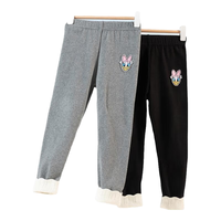 迪士尼宝宝童装儿童时尚休闲百搭舒适保暖长裤24年秋 233K1366女童碳黑 100