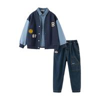 戴维贝拉（DAVE＆BELLA）中大童牛仔裤小孩子长裤儿童休闲裤秋装童裤大童裤子男童服饰 牛仔蓝 140cm(身高130-140cm)