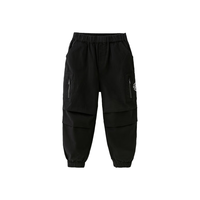 戴维贝拉（DAVE＆BELLA）儿童工装裤中大童休闲裤小男孩裤子秋季男童长裤大童束口裤 黑色 160cm（身高150-160cm）