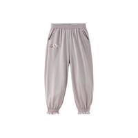 戴维贝拉（DAVE＆BELLA）儿童防蚊裤女童运动长裤中大童休闲裤子2024夏装童裤束脚裤 月云灰 160cm(身高150-160cm)