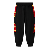 361°童装男童针织加绒加厚长裤2025年春季休闲百搭裤子新年年装 经典黑/科学红 150cm