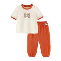 迷你巴拉 (minibala)夏季男童女童运动套装宝宝舒适透气套装230224119206 蜜糖黄31215 100