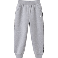 asics/亚瑟士童装2024年秋冬季针织卫裤加绒加厚保暖运动长裤 8875花灰 170cm