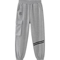 迪士尼（Disney）童装男童针织工装长裤2024春秋装儿童洋气时尚休闲裤秋冬 中麻灰 120