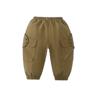 齐齐熊 cicibear三防山系户外齐齐熊 cicibear男童冲锋裤加绒秋冬款一体绒宝宝运动裤裤子女 卡其色 110cm