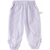 戴维贝拉（DAVE＆BELLA）儿童裤子女童速干裤小童休闲裤洋气宝宝束脚长裤2024夏装童裤 紫色 90cm（身高80-90cm）