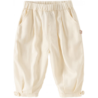 戴维贝拉（DAVE＆BELLA）女童休闲裤儿童九分裤洋气小童裤子2024夏季童裤幼儿宝宝衣服 燕麦白 120cm（身高110-120cm）
