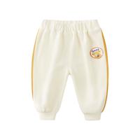懿琪宝贝男童裤子春季女童休闲裤春装 米白色 100cm身高95-105cm
