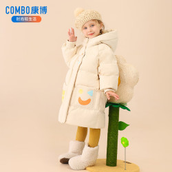 康博 儿童极寒中长款连帽羽绒服合集