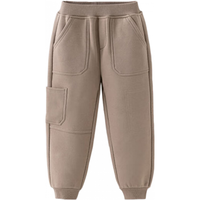 戴维贝拉（DAVE＆BELLA）2024冬季童裤加绒儿童休闲裤小男孩束脚裤男童裤子中大童长裤 卡其色 120cm（身高110-120cm）