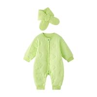 babycare婴儿夹棉保暖连体衣山茶花包屁衣秋冬装衣服新生儿宝宝