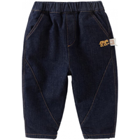 戴维贝拉（DAVE＆BELLA）2024秋冬加绒儿童裤子男童牛仔裤小童休闲裤男宝宝长裤童裤 牛仔蓝 80cm(身高73-80cm)