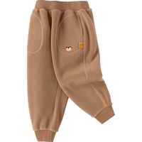 巴拉巴拉童装儿童长裤男童女童摇粒绒裤子2024冬装束脚休闲裤 咖啡A51212 120cm