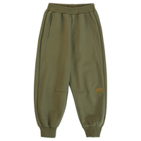 EBAER春季儿童针织裤精梳棉春款卫裤春装运动裤舒适休闲裤 军绿色 110