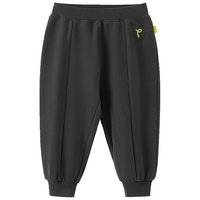 papa【糯米棉】爬爬秋季儿童裤子幼儿园长裤百搭男女童运动裤束脚口 深灰 90cm