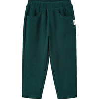 YeeHoO英氏童装灯芯绒裤子秋季女童长裤纯色休闲裤2024 暗绿色 110cm（身高96-110cm）