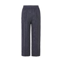 little MO&Co.little moco童装24秋装男女童针织粗针扭花纹理休闲直筒长裤 深花灰色 150/61