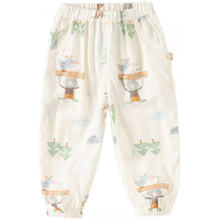 戴维贝拉（DAVE＆BELLA）儿童防蚊裤宝宝裤子男童休闲裤薄款洋气女童长裤2024夏装童裤 小怪兽印花 130cm（身高120-130cm）