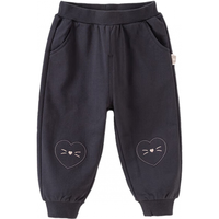 戴维贝拉（DAVE＆BELLA）洋气女童运动裤儿童裤子小童休闲裤秋季童裤女孩长裤宝宝裤子 深灰色 73cm(身高66-73cm)