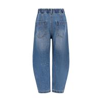 little MO&Co.little moco童装24男女童纯棉香蕉裤阔腿牛仔长裤KBD3JEN019 牛仔蓝色 140/58