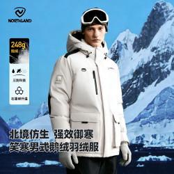 诺诗兰 户外极寒 三防充绒王鹅绒服加厚面包服 石墨烯内里