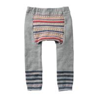 千趣会 SENSHUKAI童装男童女童裤子春秋季长裤加裆弹力宝宝屁屁爬爬裤儿童裤子 灰色几何图形 均码 70/80cm