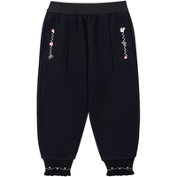 全棉时代2024冬女童发热针织长裤 黑色 120cm