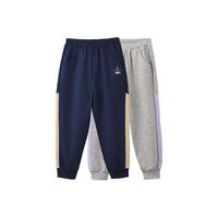丽婴房（Les enphants）儿童运动裤男童女童长裤2024卫裤春秋款撞色束脚裤 舒适灰 100cm