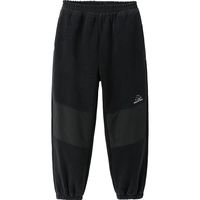 巴拉巴拉童装男童长裤加绒中大童裤子秋冬2024拼接摇粒绒潮酷 黑色90001 165cm