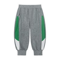 M.Latin/马拉丁童装裤子24夏装男女大小童多色网格拼布针织长裤 中杂灰 90cm