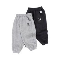 贝贝怡束脚裤男童春秋休闲长裤子秋装2024儿童宝宝中大童童装 花灰 110cm