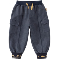 戴维贝拉（DAVE＆BELLA）儿童裤子男宝宝束脚工装裤洋气男童休闲裤秋装童裤小童长裤 牛仔蓝 110cm（身高100-110cm）