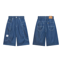 李 Lee儿童七分牛仔裤男女童百搭宽松经典款裤子2024夏季纯棉直筒裤 深蓝色 110cm